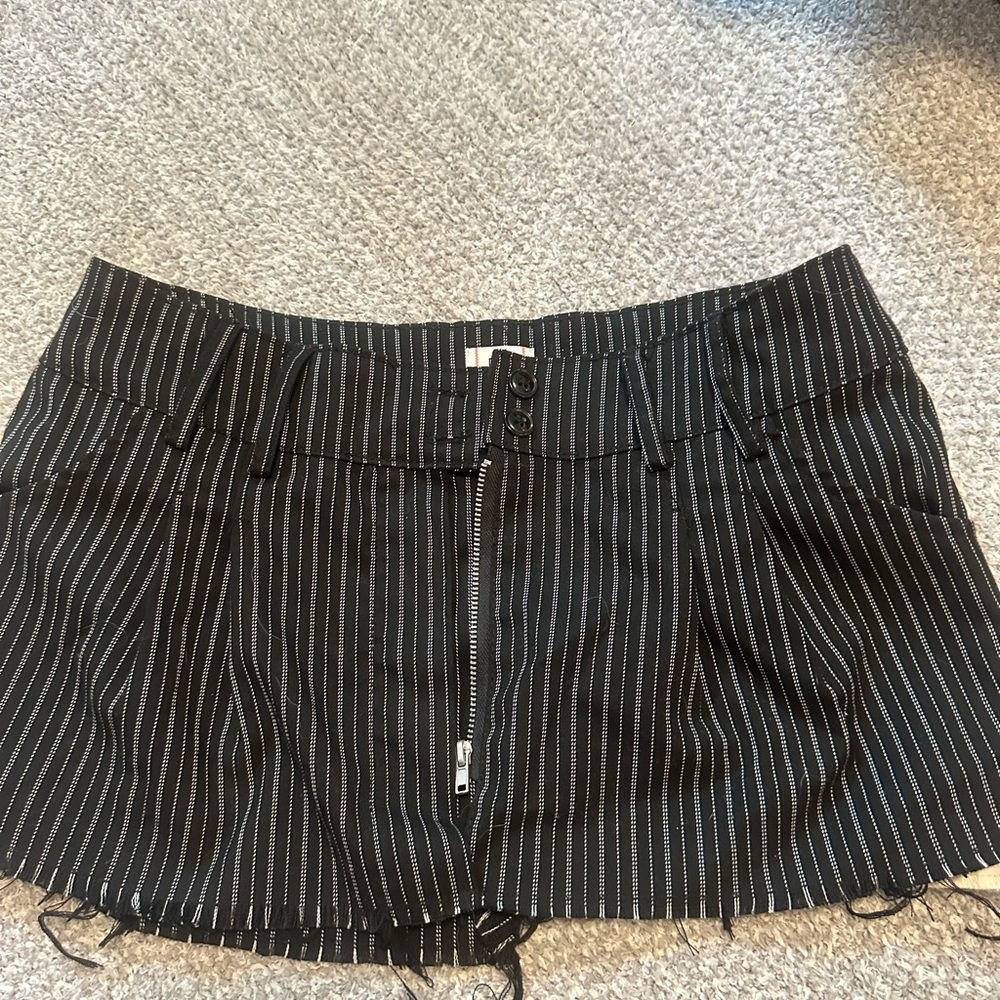Urban Outfitters Black and White Skort with Pinstripes